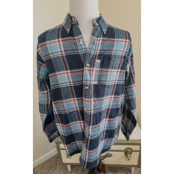 RedHead Other - Redhead Brand Mens Blue Plaid Flannel Long Sleeve Button Down Shirt Large NWOT